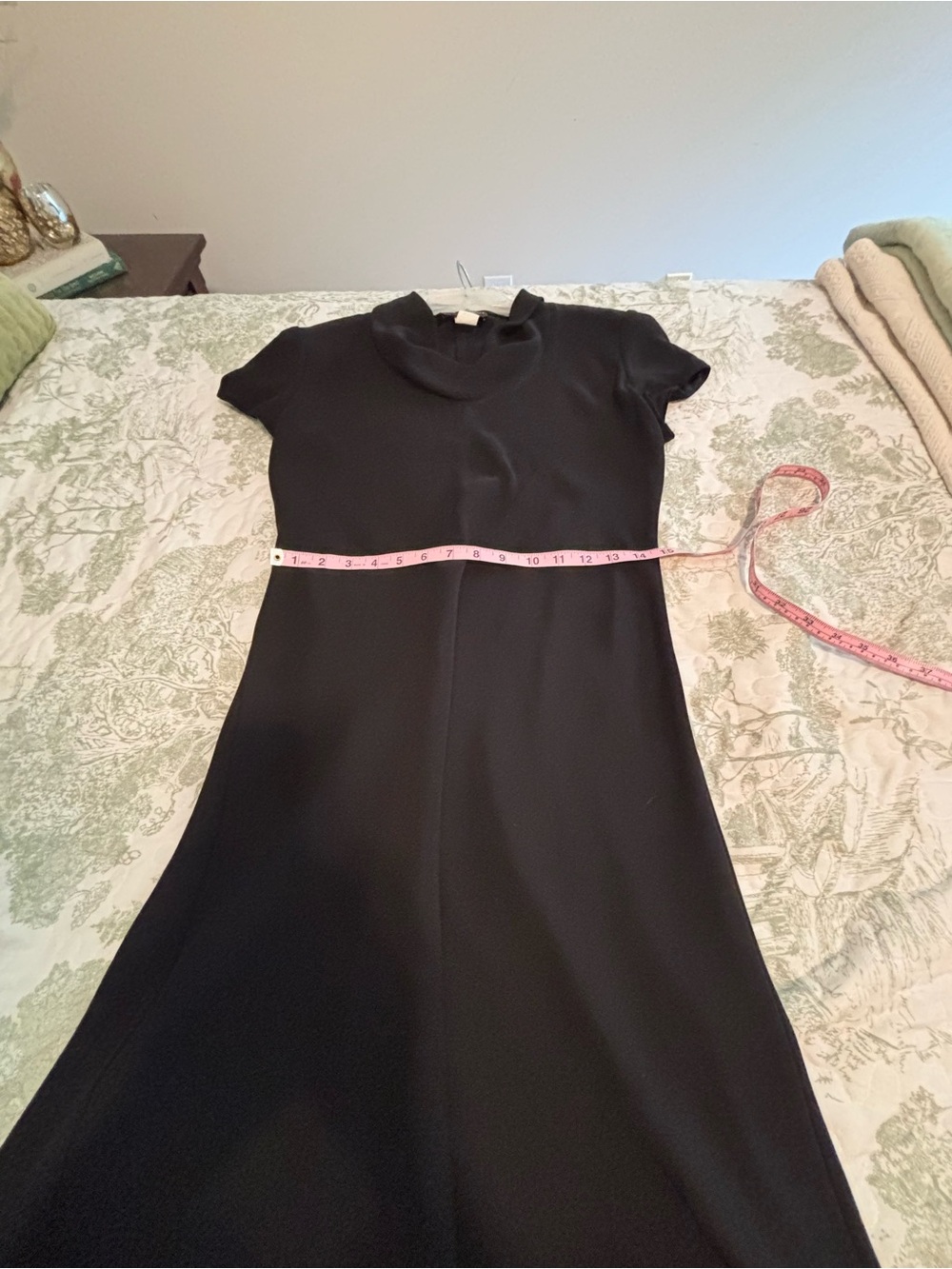 S.L. Fashions sz 10 vintage 90’s Black Cowl Neck Midi Dress minimalist classic - Picture 7 of 12